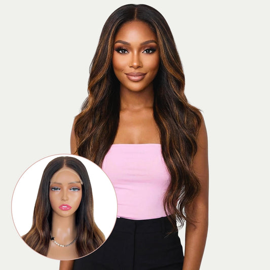Ava Glueless 5x5 HD Lace Professionally Colored 100% Human Hair Closure Wig