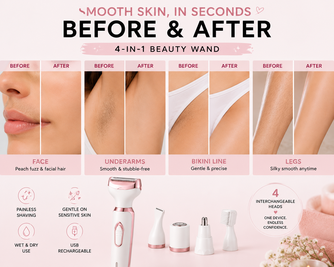 Mama Luxe Smooth™ 4-in-1 Beauty Wand