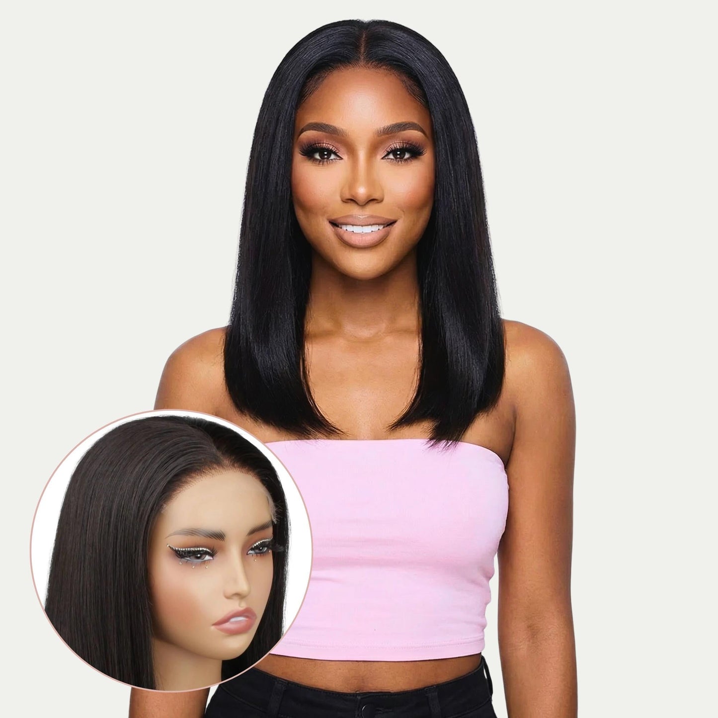 Straight 5x5 HD Lace Closure 100% Human Hair Bob Wig