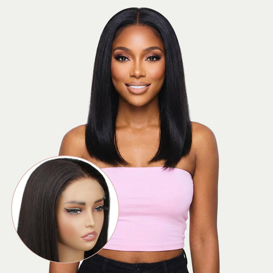 Straight 5x5 HD Lace Closure 100% Human Hair Bob Wig